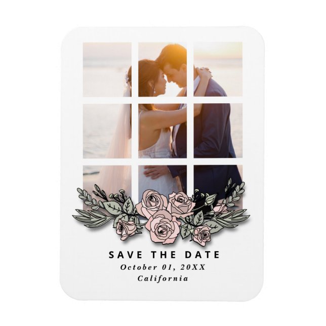 Elegant Window with Image Wedding Save the Date Magnet (Vertikal)