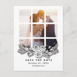Elegant Window with Image Wedding Save the Date Postkarte