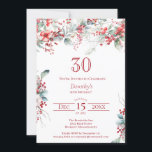 Elegant Winter Berry Botanical 30. Geburtstag Einladung<br><div class="desc">Erleben Sie einen besonderen Winter- oder Weihnachtsfest mit der eleganten roten Beere und dem schönen Blumenmuster von Salbei. Tiefe rote Beeren sind in Blätter und Ästen eingebettet. Roter Text trägt zur festlichen Stimmung bei. Dieser Artikel ist Teil der Winter Berry Collection. Es enthält Vorlagen, mit denen Sie schnell eine einzigartige...</div>