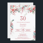 Elegant Winter Berry Botanical 30. Geburtstag Einladung<br><div class="desc">Erleben Sie einen besonderen Winter- oder Weihnachtsfest mit der eleganten roten Beere und dem schönen Blumenmuster von Salbei. Tiefe rote Beeren sind in Blätter und Ästen eingebettet. Roter Text trägt zur festlichen Stimmung bei. Dieser Artikel ist Teil der Winter Berry Collection. Es enthält Vorlagen, mit denen Sie schnell eine einzigartige...</div>