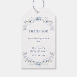 Elegant Winter Blue Wilflower Blumenblütendusche Geschenkanhänger