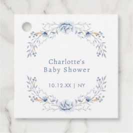 Elegant Winter Blue Wilflower Blumenblütendusche Geschenkanhänger