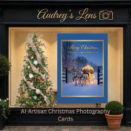 Elegant Winter Carriage Christmas Feiertagskarte