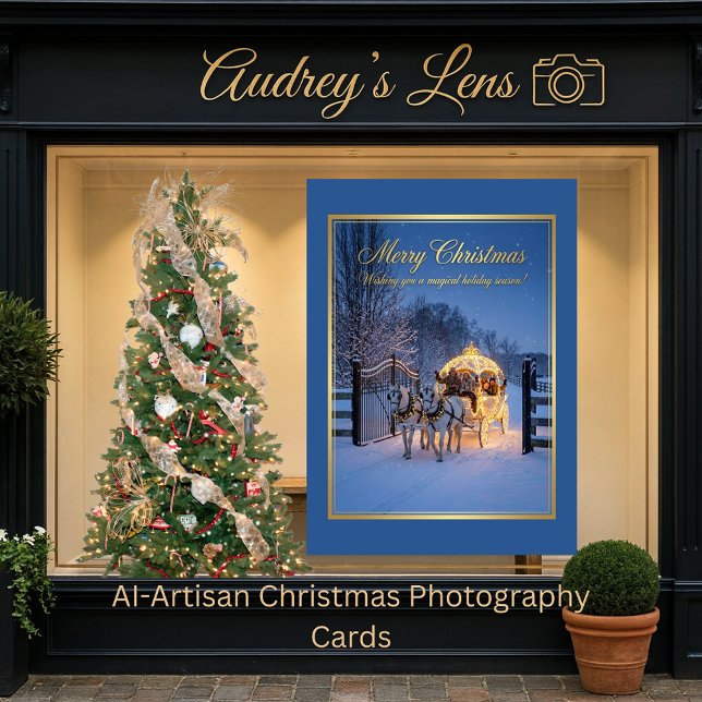 Elegant Winter Carriage Christmas Feiertagskarte (Von Creator hochgeladen)