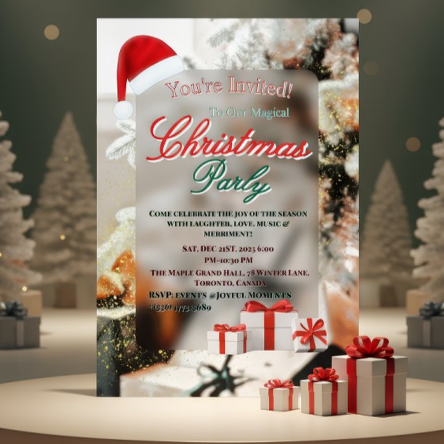 Elegant Winter Christmas Party Invitation Folieneinladung (Von Creator hochgeladen)