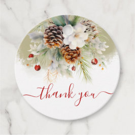 Elegant Winter Evergreen Baby Shower Vielen Dank Geschenkanhänger