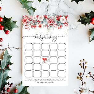 Elegant Winter Floral Baby Bingo Game