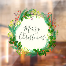 Elegant Winter Foliage Wreath Frohe Weihnachten