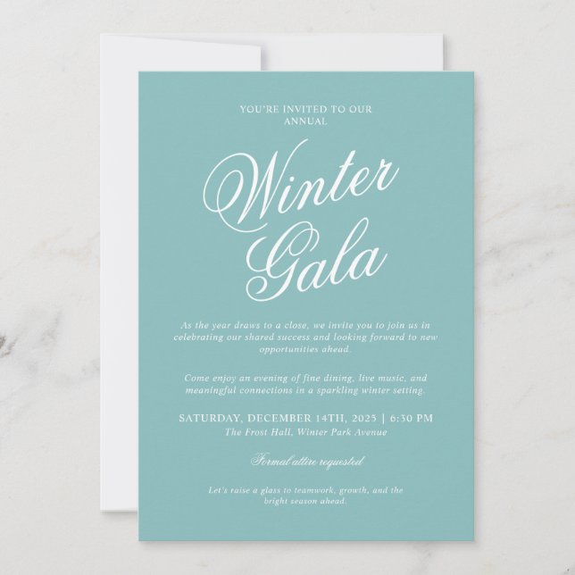 Elegant Winter Gala Invitation Formal Holiday Einladung (Vorderseite)