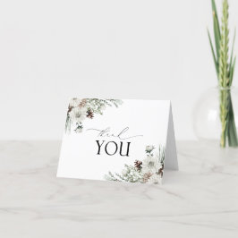 Elegant Winter Greenery Danke Duschkarte