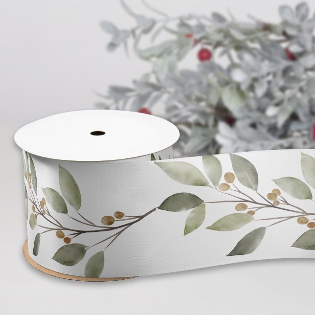 Elegant Winter Greenery Satinband (Von Creator hochgeladen)