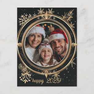 Elegant Winter Happy New Year Postkarte