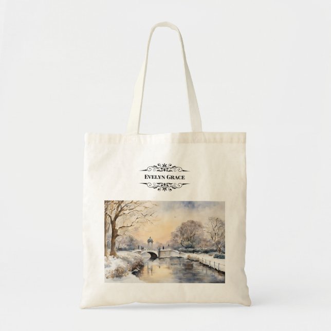 Elegant Winter Kensington Gardens Tote Bag Tragetasche (Vorne)