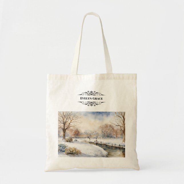 Elegant Winter Kensington Gardens Tote Bag Tragetasche (Vorne)