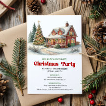 Elegant Winter Scene Minimal Christmas Invitation