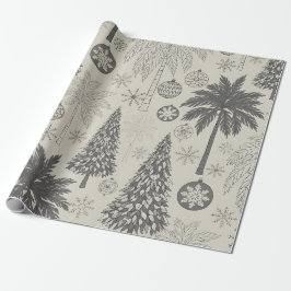 Elegant Winter Snowflake Monochromatic Christmas Geschenkpapier