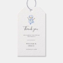 Elegant Winter Wonderland Snowboardfahren Hochzeit Geschenkanhänger