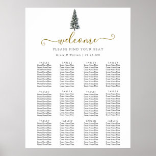 Elegant Winter Wonderland Snowboardfahren Hochzeit Poster