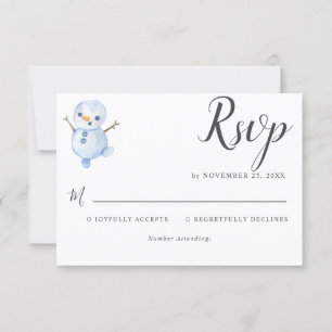 Elegant Winter Wonderland Snowboardfahren Hochzeit RSVP Karte