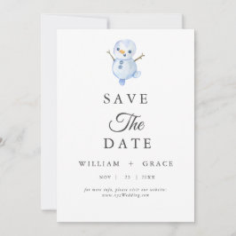 Elegant Winter Wonderland Snowboardfahren Hochzeit Save The Date