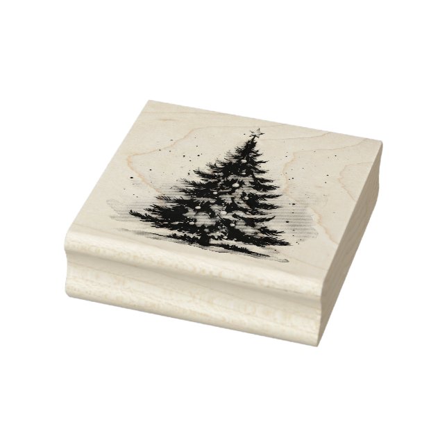 Elegant Winter Wonderland Weihnachtsbaum Gummistempel (Stempel)