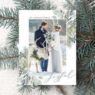 Elegant Winterfoliage Frame   Holiday Foto Postkarte
