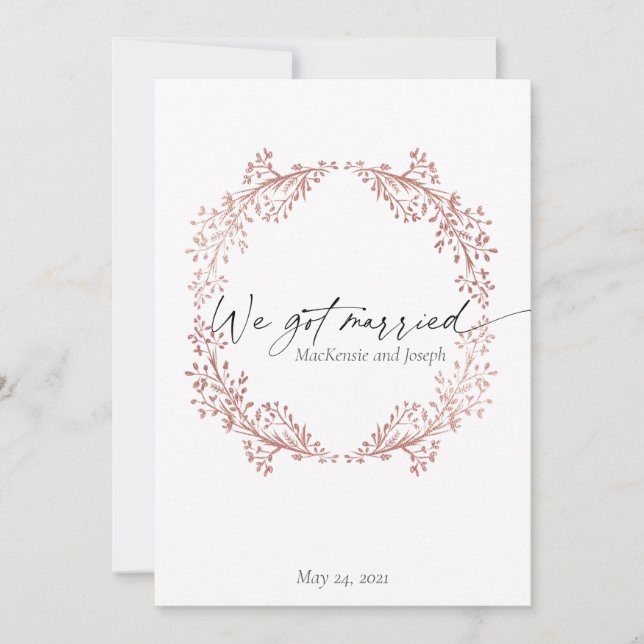 Elegant Wir Got Verheiratete Hochzeitsankündigung  Ankündigung (Vorderseite)