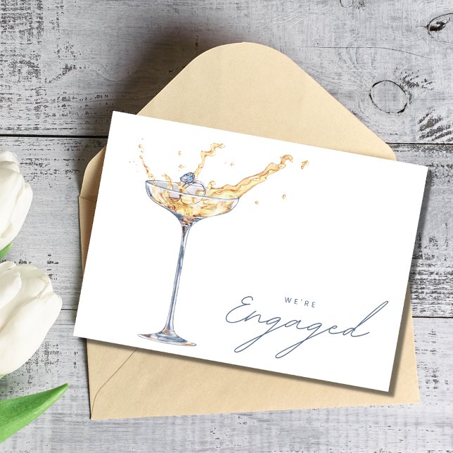 Elegant Wir sind eine Verlobte Champagner Engageme Einladung (Elegant We're Engaged Champagne Engagement Party Invitation)
