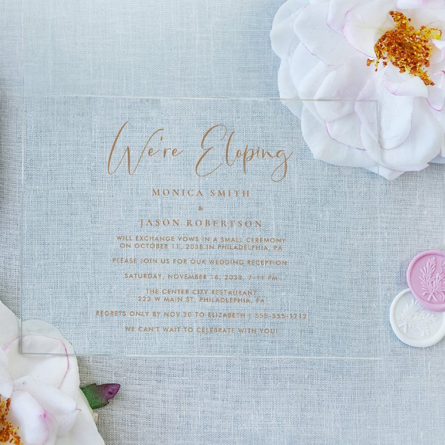 Elegant, wir sind gerade dabei, eine Goldhochzeit  Acryleinladungen (Von Creator hochgeladen)