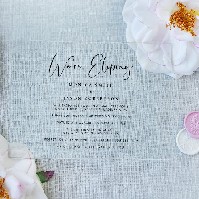 Elegant Wir sind gerade dabei Hochzeitsempfang zu  Acryleinladungen (Von Creator hochgeladen)