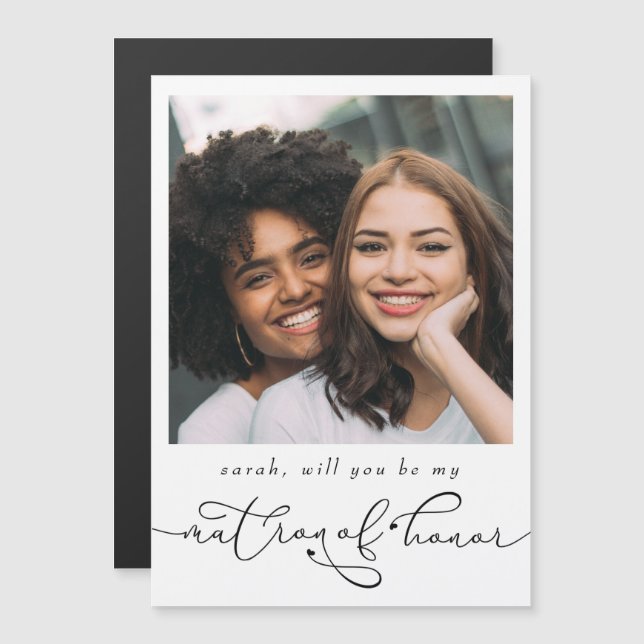 Elegant wirst du mein ehrenamtes Foto sein Magnetkarte (Vorne/Hinten)