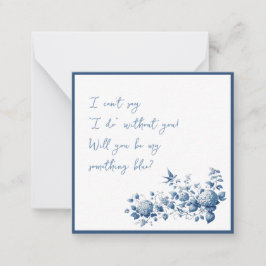 Elegant wirst du meine Blue Wedding Card sein Mitteilungskarte