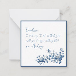 Elegant wirst du meine Blue Wedding Card sein Mitteilungskarte