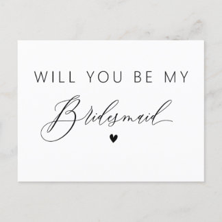 elegant wirst du meine Bridesmädchenkarte sein Postkarte