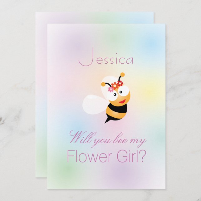 Elegant wirst du meine Bridesmaid sein, die du sei Einladung (Vorne/Hinten)