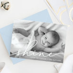 Elegant Wish | Hanukkah-Foto<br><div class="desc">Mit diesen schicken Hanukkah-Fotokarten können Sie Ihre Lieblings-Vollblutkarten mit horizontalem oder landschaftsorientiertem Foto teilen. "Shine" erscheint als weißes Texteüberlagern in eleganter Schrift-Typografie. Personalisieren Sie mit Ihren Namen und das Jahr am unteren Ende. Karten werden in blaue Aquarellstreifen mit schneebedecktem Overlay umgeschaltet.</div>