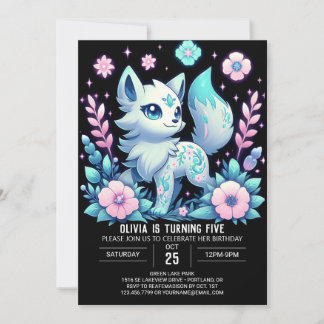 Elegant Wolf Digital Geburtstag Einladung