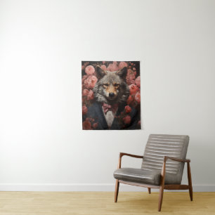 Elegant Wolf Wandteppich