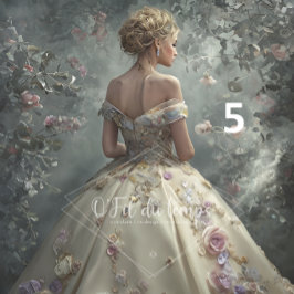 Elegant Woman in Opulent Ball Gown Seidenpapier