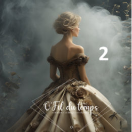 Elegant Woman in Opulent Ball Gown Seidenpapier