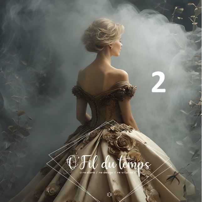 Elegant Woman in Opulent Ball Gown Seidenpapier (Von Creator hochgeladen)