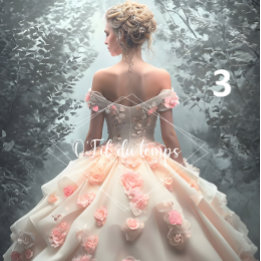 Elegant Woman in Opulent Ball Gown Seidenpapier