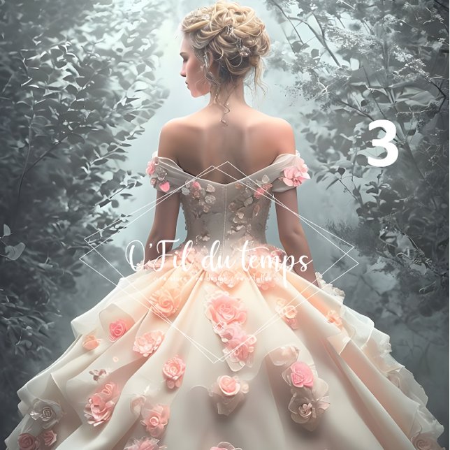 Elegant Woman in Opulent Ball Gown Seidenpapier (Von Creator hochgeladen)