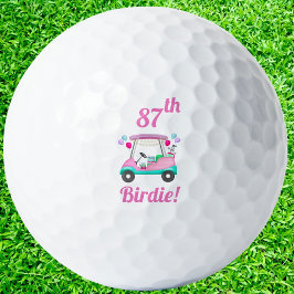 Elegant Women's Golf Party Cart 87. Geburtstagsnam Golfball