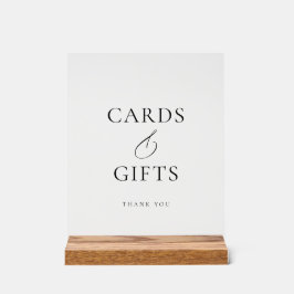 Elegant Wood Acrylic Wedding Cards and Gifts Sign Acrylschild