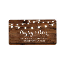 Elegant Wood Address Labels Stickers Lights Adressaufkleber