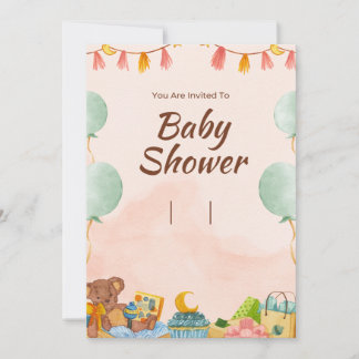 Elegant Woodland Baby Shower Einladung