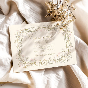Elegant Woodland Fern Wedding Dankeskarte