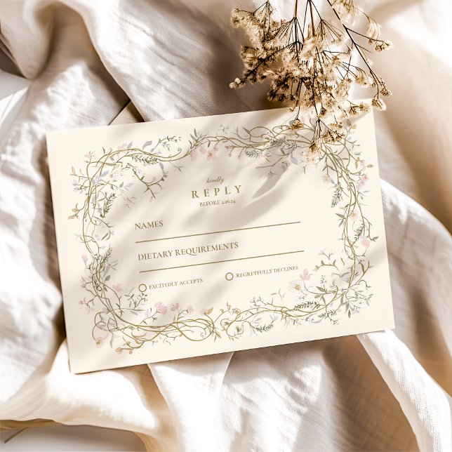 Elegant Woodland Fern Wedding RSVP Karte (Von Creator hochgeladen)