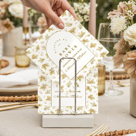 Elegant Woodland Leaves Baby Shower Serviette